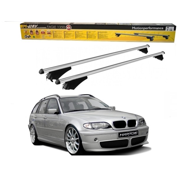 Bare portbagaj pentru Bmw E46 Seria 3 Touring 1999-2005 din aluminiu cu sistem antifurt si cheie