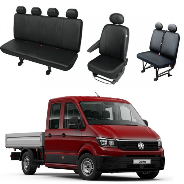 Huse Scaune Dedicate Vw Crafter 2017-2019 Cabina Dubla 7 Locuri ,Doka