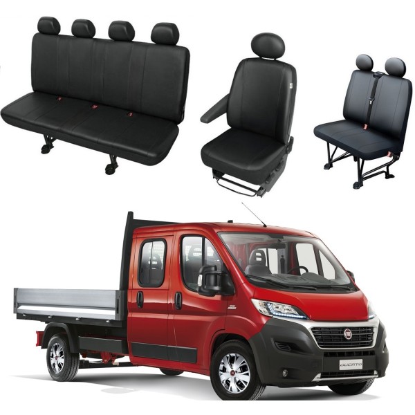 Huse Scaune Dedicate Fiat Ducato 2007-2019 Cabina Dubla 7 Locuri ,Doka din material textil