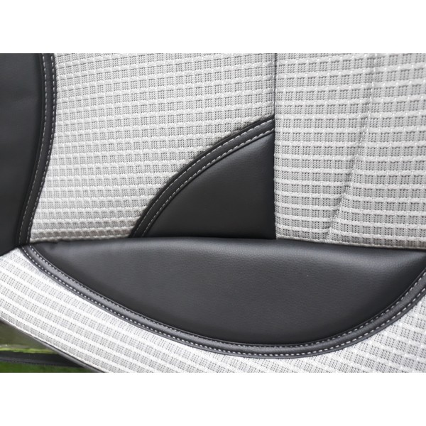 Huse Scaune Dedicate Dacia Duster 2018-2019 Premium Exclusive  cu insertii de piele si suport lombar