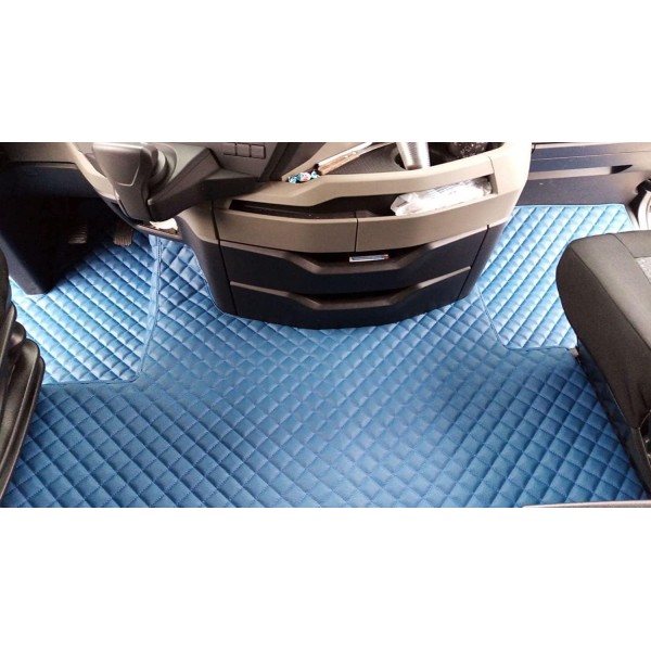 Pachet Interior Huse Scaune si covorase piele RENAULT D  piele romb  Albastru