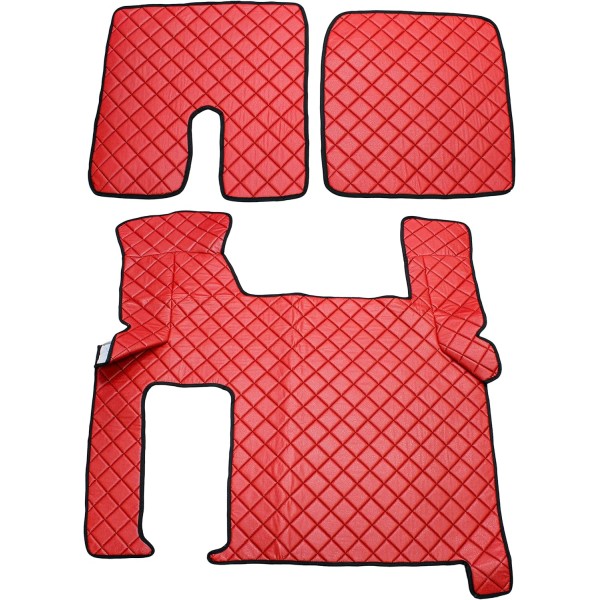 Pachet Interior Huse Scaune si covorase piele IVECO EUROCARGO 2 locuri 2019-2024  piele romb Rosu