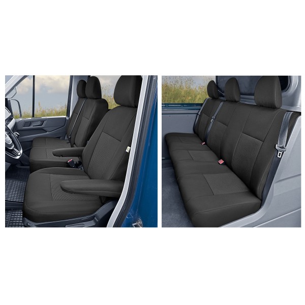 Huse Scaune 6 locuri Mercedes Sprinter 1998-2005 cabina dubla , material textil gros