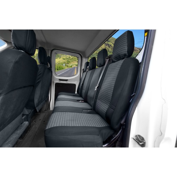 Huse Scaune 7 locuri Vw Crafter  cabina dubla dokka 2006-2022 din bumbac gros 3 locuri fata si 4 locuri spate