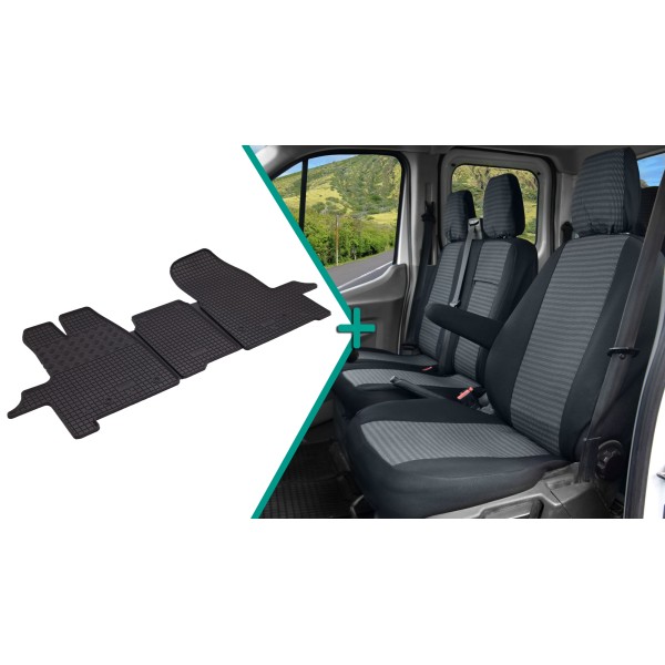 Huse Scaune si Covorase 3 locuri VW TRANSPORTER T7 2020-2024 pachet interior complet calitate premium