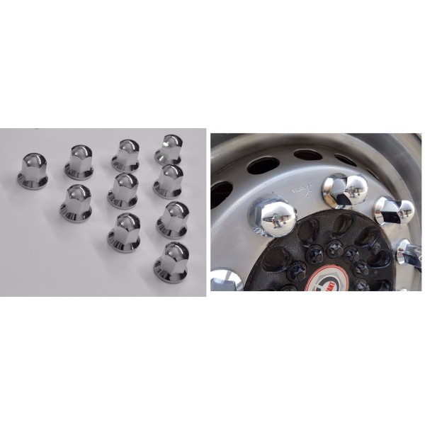 Set 20 Capace Prezoane Cromate 32mm Nichelate Jante si Roti SCANIA 124L