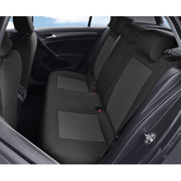 Huse Scaune SMART FORFOUR II 2017cu decupaje pentru centura siguranta bancheta fractionata Certificare Airbag  Negru+Gri Deschis