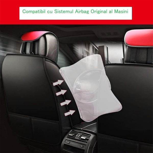 Huse Scaune Piele culoare Rosu/Negru Lux Volvo V40 II 2012-2019