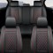 Huse Scaune Piele Romb Rosu Negru Volkswagen Jetta VI 2010-2018