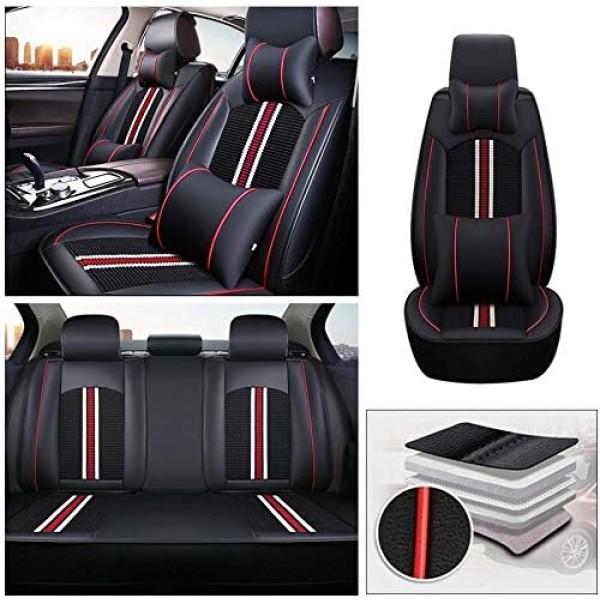 Huse Scaune Piele Textil Rosu Negru Alb Volvo XC40 2017-2024