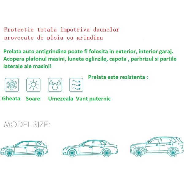 Prelata protectie impotriva ploi cu Antigrindina MERCEDES-BENZ KLASA S W222 2013-2025 Premium 5 straturi de protectie