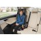 Scaun Auto Copii Piele Romb culoare Negru ISOFIX i-Size R129 100–150 cm  Premium, Reglabil, Înălțător Inclus si suport sticle