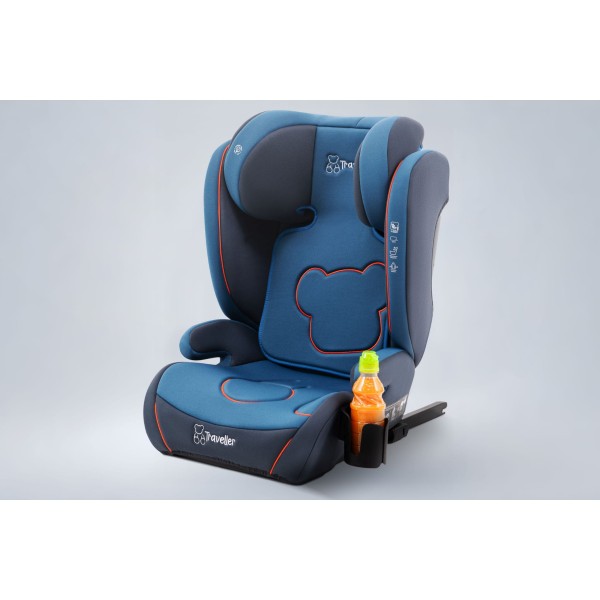 Scaun Auto Copii 2in1 Culoare Albastru  Certificare i-Size R129 ISOFIX 100–150 cm – Reglabil, Înălțător Auto Suport Sticle