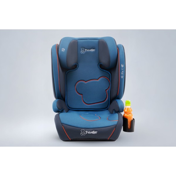 Scaun Auto Copii 2in1 Culoare Albastru  Certificare i-Size R129 ISOFIX 100–150 cm – Reglabil, Înălțător Auto Suport Sticle