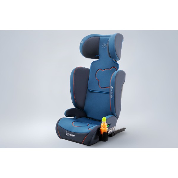 Scaun Auto Copii 2in1 Culoare Albastru  Certificare i-Size R129 ISOFIX 100–150 cm – Reglabil, Înălțător Auto Suport Sticle