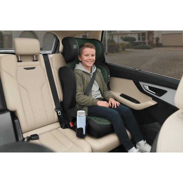 Scaun Auto Copii Verde Negru Little Rider Certificare R129 i-Size 100–150 cm 2 în 1, Siguranță Maximă suport de sticle