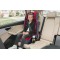 Scaun Auto Copii Rosu Inchis100–150 cm Certificare R129 i-Size, 3,5–12 ani, Înălțător Auto, Tetieră Reglabilă, Montare cu Centură, Bordo-Grafit + Organizator