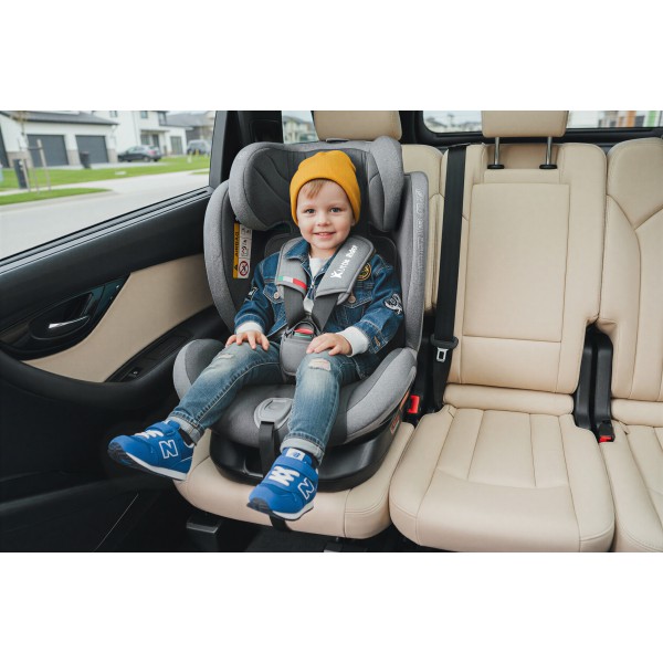 Scaun Auto Copii Gri-Negru Rotativ 360° 40–150 cm Certificare i-Size (ECE R129/03), ISOFIX + Top Tether Rotire Fata Spate