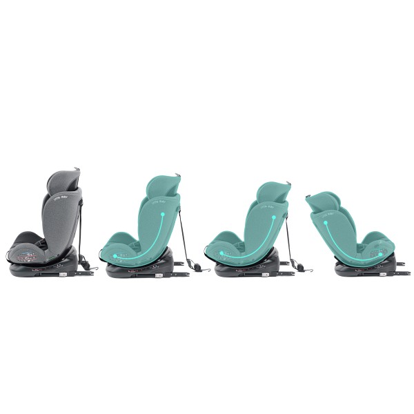 Scaun Auto Copii Gri-Negru Rotativ 360° 40–150 cm Certificare i-Size (ECE R129/03), ISOFIX + Top Tether Rotire Fata Spate