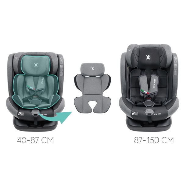 Scaun Auto Copii Gri-Negru Rotativ 360° 40–150 cm Certificare i-Size (ECE R129/03), ISOFIX + Top Tether Rotire Fata Spate