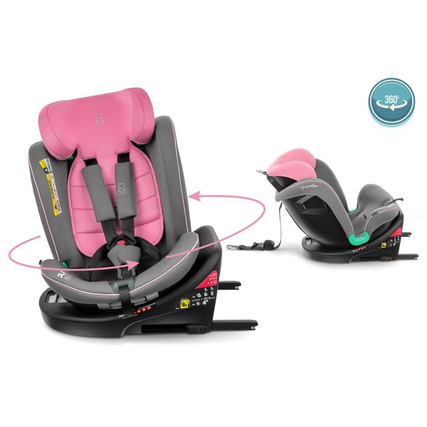 Scaun Auto Copii ROZ 40-150 cm TRAVELLER Certificare i-Size, ISOFIX + Top Tether, Rotativ 360°, Protecție Impact Lateral