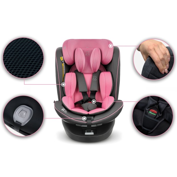 Scaun Auto Copii ROZ 40-150 cm TRAVELLER Certificare i-Size, ISOFIX + Top Tether, Rotativ 360°, Protecție Impact Lateral