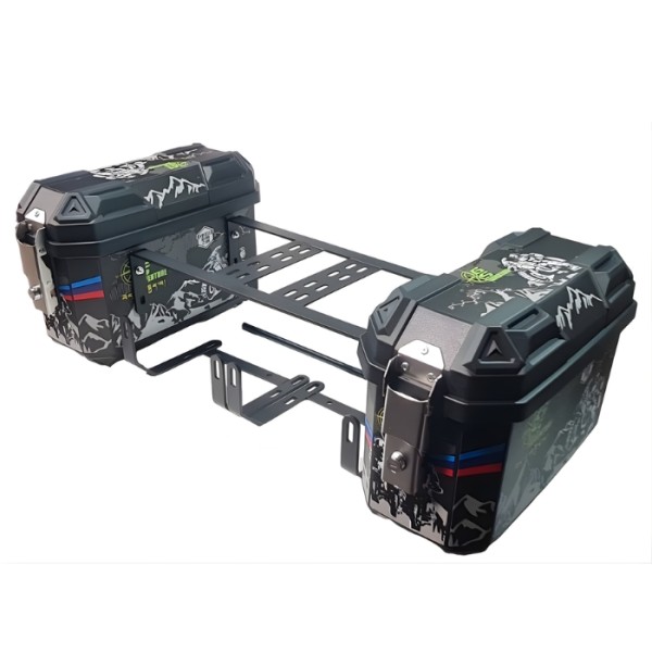 Set Cutii Laterale SUZUKI V-STROM 250  Moto 45L cu Suport Metalic 49x21x30 cm – Side Case Motocicletă, Cutii Bagaj Waterproof, PP Rezistent