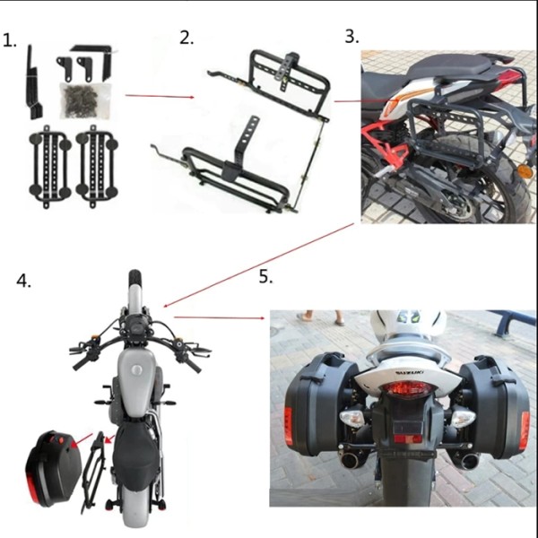 Top Case Cutii laterale DUCATI MULTISTRADA V4  V35 20L set 2 buc ABS impermeabile negre cu CADRU DE PRINDERE