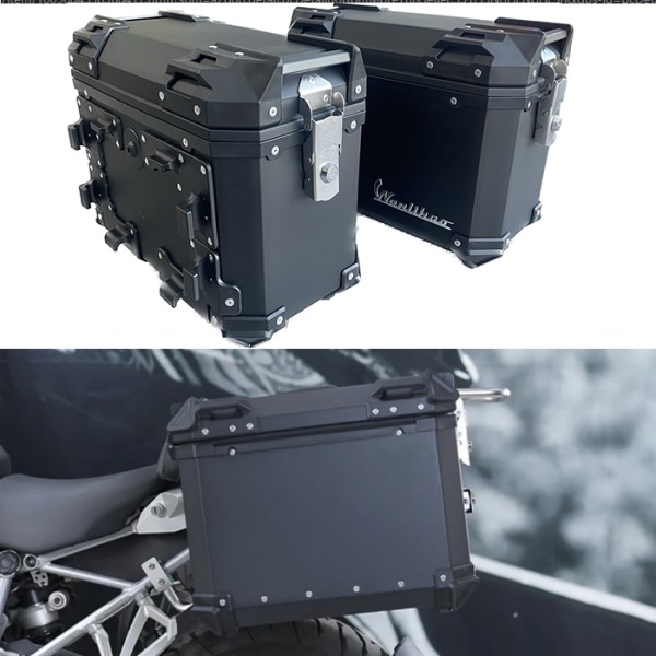 Set Cutii Laterale HARLEY-DAVIDSON STREET GLIDE  Moto 56L cu Suport Metalic 49x21x30 cm – Side Case Motocicletă, Cutii Bagaj Waterproof, PP Rezistent