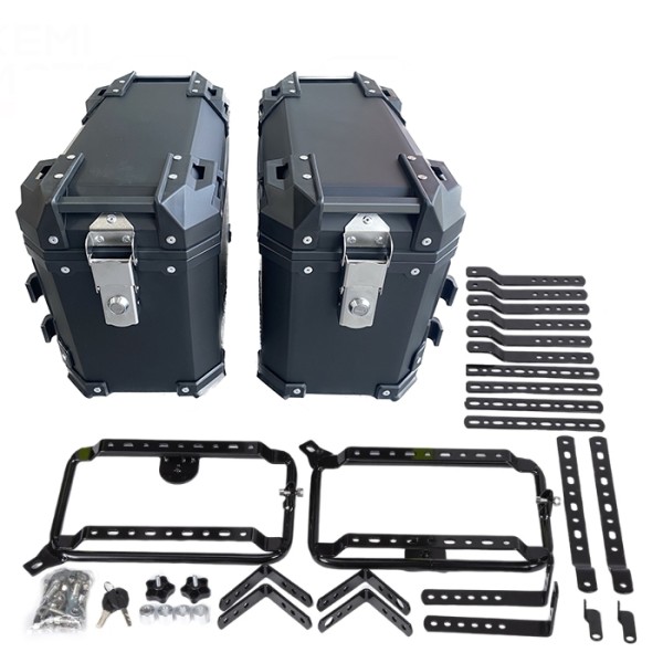 Set Cutii Laterale HARLEY-DAVIDSON STREET GLIDE  Moto 56L cu Suport Metalic 49x21x30 cm – Side Case Motocicletă, Cutii Bagaj Waterproof, PP Rezistent