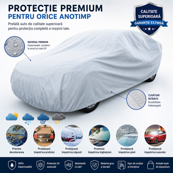 Husa Prelata Protectie Exterioara foarte groasa pentru XIAOMI EV YU7  cu bumbac pe interior  4 anotimpuri  cu functia deschidere usa sofer