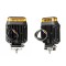 SET 2 Proiectore LED cu Stroboscop Portocaliu pentru Camion, Tractor și Utilaje forestiere 10-30V, 4 Moduri Flash, IP69K
