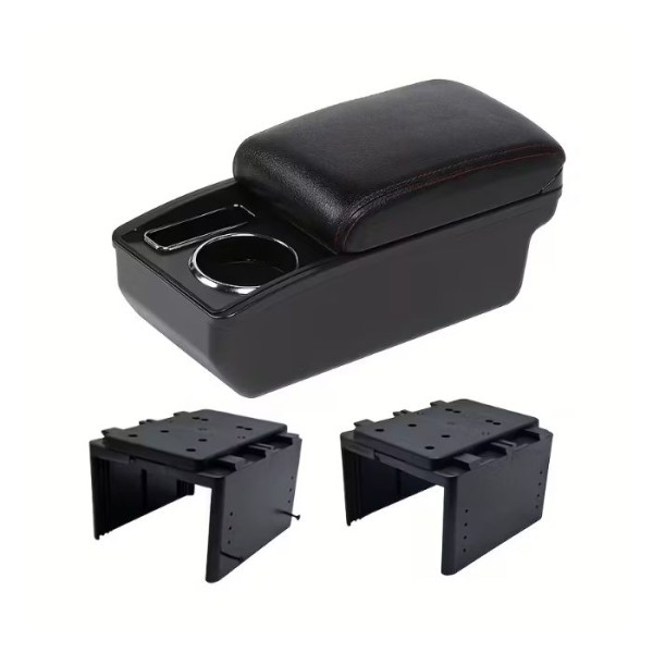 Cotiera auto Dacia Logan 2011-2019 realizată din eco piele, cu suport pentru pahar și compartiment de depozitare. Montaj ușor