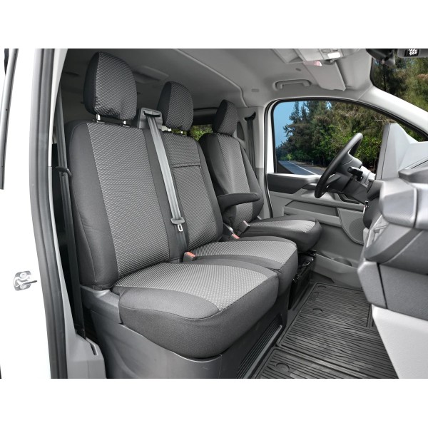 Huse autodedicate VW TRANSPORTER T4  3 locuri 2+1 an 1993-2002  cu cotiera si masuta Material textil GROS