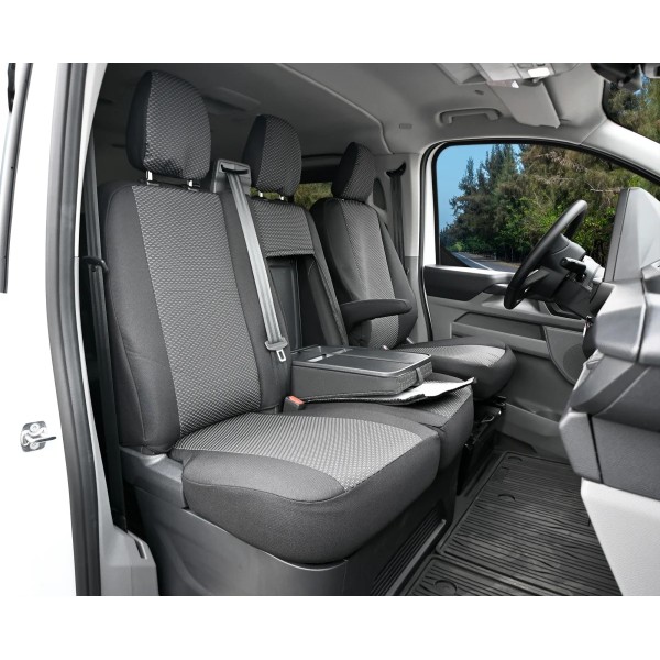 Huse autodedicate VW TRANSPORTER T4  3 locuri 2+1 an 1993-2002  cu cotiera si masuta Material textil GROS