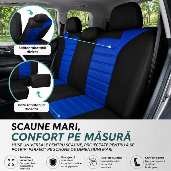 Huse Scaune VOLVO XC90 I 2002-2016 Bancheta Fractionata Culoare Albastru  Negru