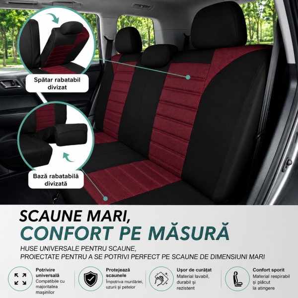Huse Scaune VOLVO XC90 I 2002-2016 Bancheta Fractionata Culoare Rosu Negru