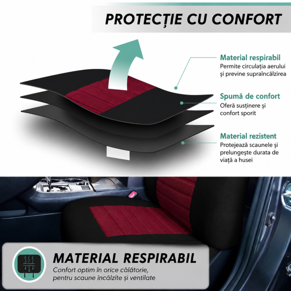 Huse Scaune VOLVO XC90 I 2002-2016 Bancheta Fractionata Culoare Rosu Negru
