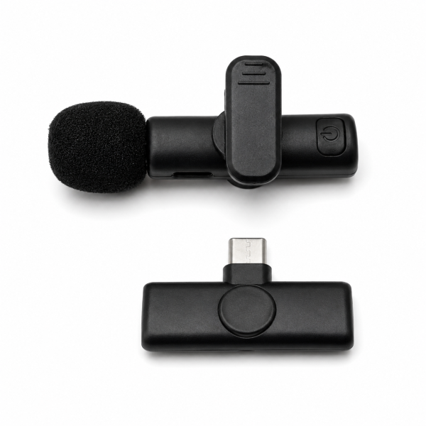 Microfon Lavaliera Wireless K11 PA1931, USB Type-C, Plug & Play, Raza 20 m, pentru Telefon, Vlog, TikTok și Live