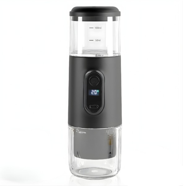 Aparat Cafea 15 bar Espressor Portabil 2 în 1 cu Capsule Nespresso și Cafea Măcinata, Baterie 2500 mAh, USB-C premium