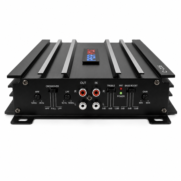 Amplificator Auto Audio 2 Canale C-236, 2×70W RMS, Bridge 200W RMS, Bass Boost, HPF/LPF