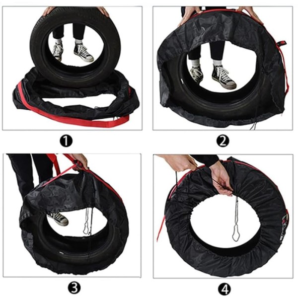 Set Huse depozitare si transport cu maner Protectie Jante auto R19 R20 R21 R22 R23 material care respira anti mucegai (depozitare in toate anotimpurile)