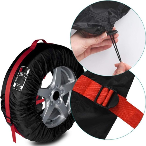 Set Huse depozitare si transport cu maner Protectie Jante auto R19 R20 R21 R22 R23 material care respira anti mucegai (depozitare in toate anotimpurile)