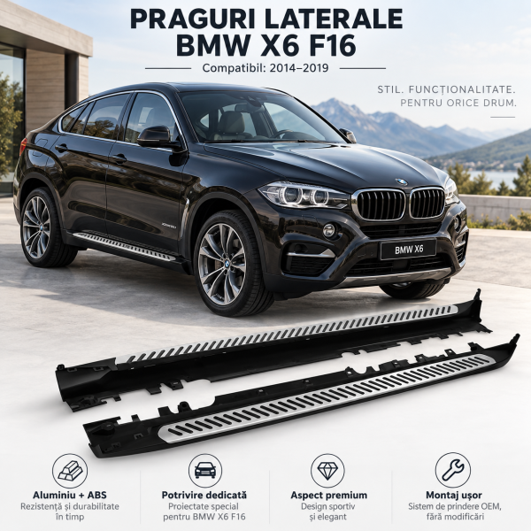 Praguri laterale aluminiu BMW X6 F16 2014-2019