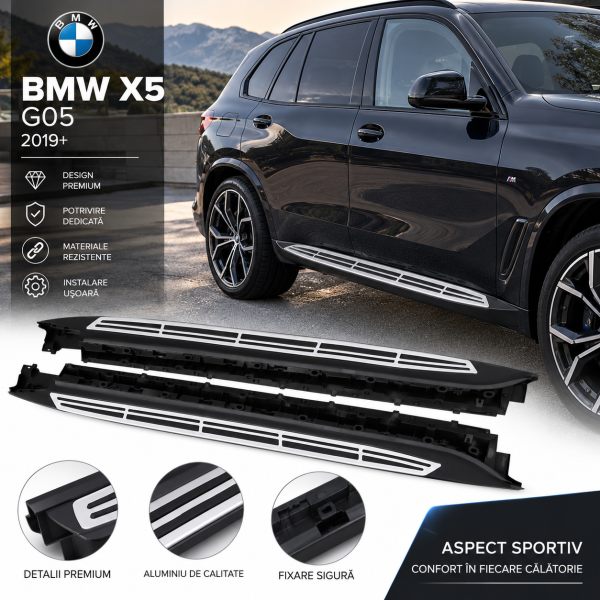 Praguri Laterale Aluminiu BMW X5 G05 2019-2020-2021-2022-2023-