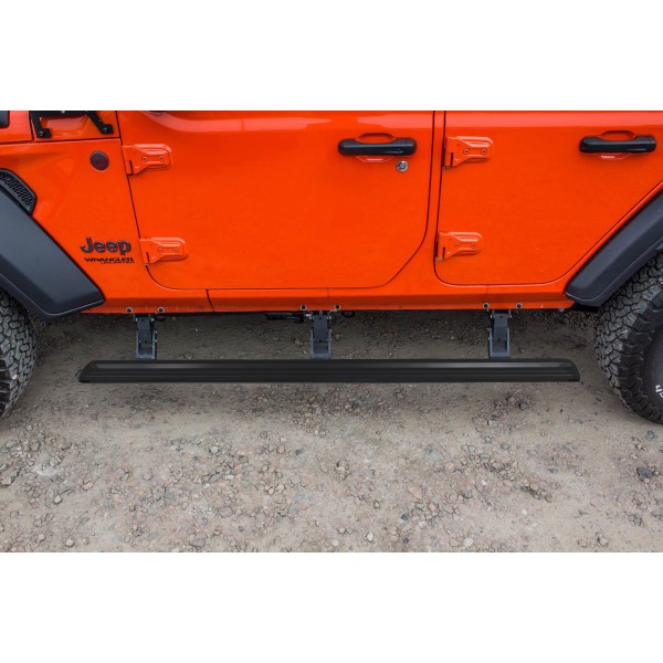 Praguri Electrice Jeep Wrangler JL 4 Uși 2018 2019 2020 2021 2022 2023 2024 2025  – Trepte Laterale Retractabile Aluminiu
