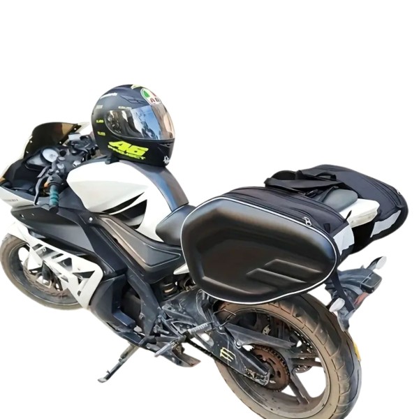 Genti laterale YAMAHA YZF-R1   moto , set 2 bucăți, rigide, aspect carbon, 45 cm cu husa pentru potritecti antiploaie