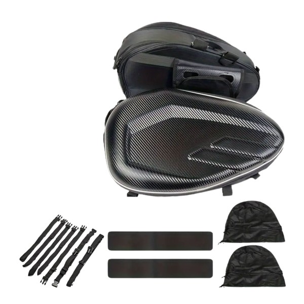 Genti laterale YAMAHA YZF-R1   moto , set 2 bucăți, rigide, aspect carbon, 45 cm cu husa pentru potritecti antiploaie