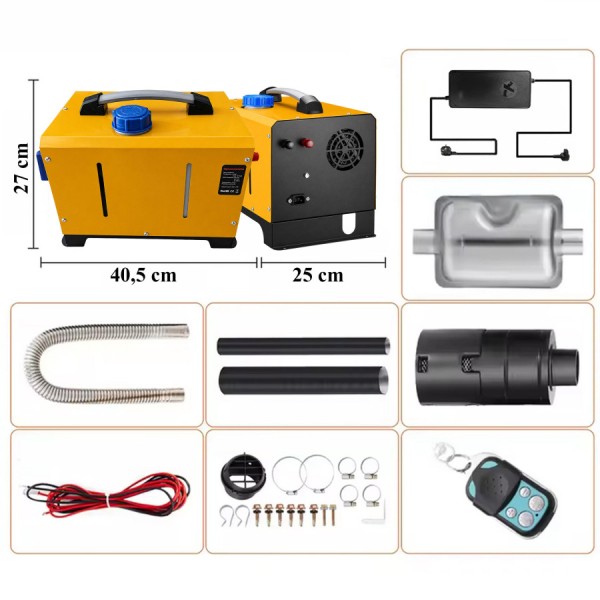 Incalzitor portabil 8 kw rezervor 5L 12-24V 8KW rulota camper garaj casa, diesel Telecomanda,programare din telefon Bluetooth și Aplicație Android IOS