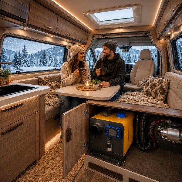 Incalzitor portabil 8 kw rezervor 5L 12-24V 8KW rulota camper garaj casa, diesel Telecomanda,programare din telefon Bluetooth și Aplicație Android IOS